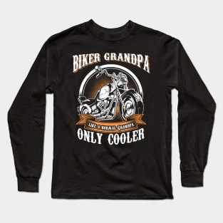 Only Cool Grandpa Rides Motorcycles T Shirt Rider Gift Long Sleeve T-Shirt